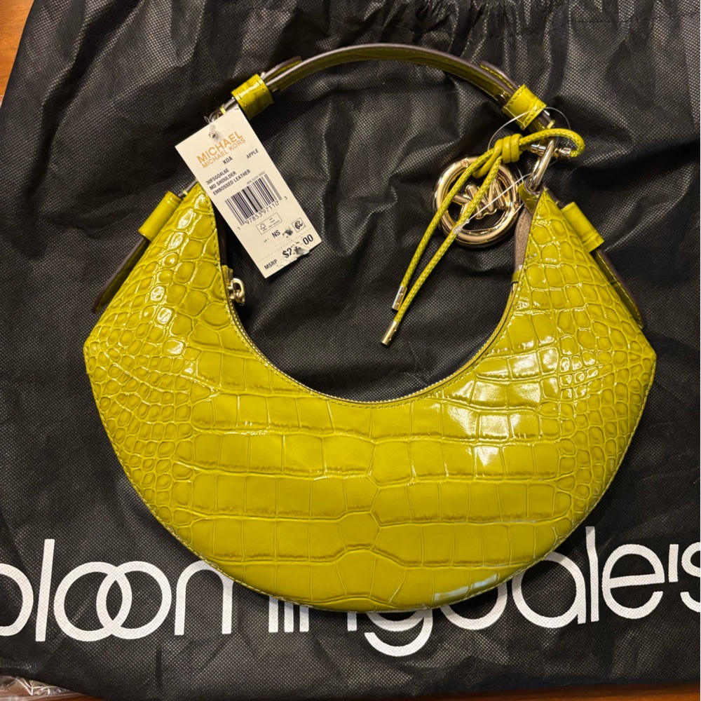 MICHAEL KORS NWT Koa Patent Leather Medium Shoulder Bag & dust bag*, croc - Picture 4 of 17